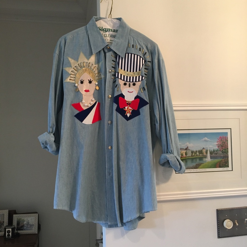 Vintage Fourth of July button up shirt
